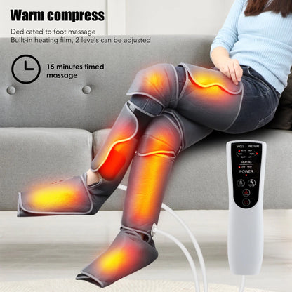 360° Foot Leg Massager With Heat Compression Blood Circulation Lymphatic Drainage Calf Foot Massager Warm Compress Pain Relief