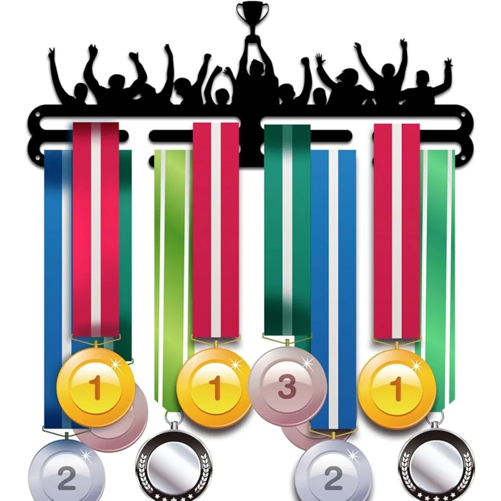 Medal Hanger Display Celebration Medal Holder Award Ribbon Hanger 3 Lines Medal Hanger Cheer Gymnastics Sport Award Rack Wall