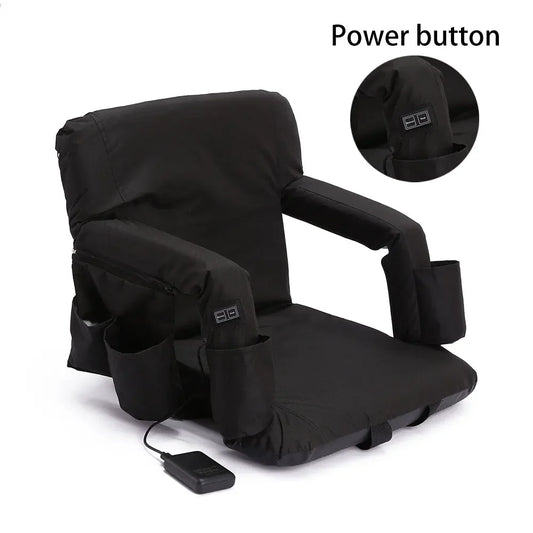 Folding Chair USB Heating Backrest Fishing Camping Chair Portable Back with Heated Cushion for Stadium Bleacher Chair Outdoor