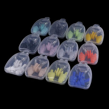 Soft Swimming Earplugs Nose Clip Case Protective Prevent Water Protection Ear Plug Waterproof Soft Silicone Swim Dive Supplies