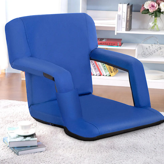 US  Portable Football Stadium Seats Chairs For Bleachers 5 Reclining Positions Blue