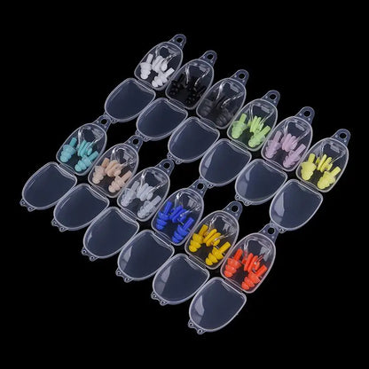 Soft Swimming Earplugs Nose Clip Case Protective Prevent Water Protection Ear Plug Waterproof Soft Silicone Swim Dive Supplies