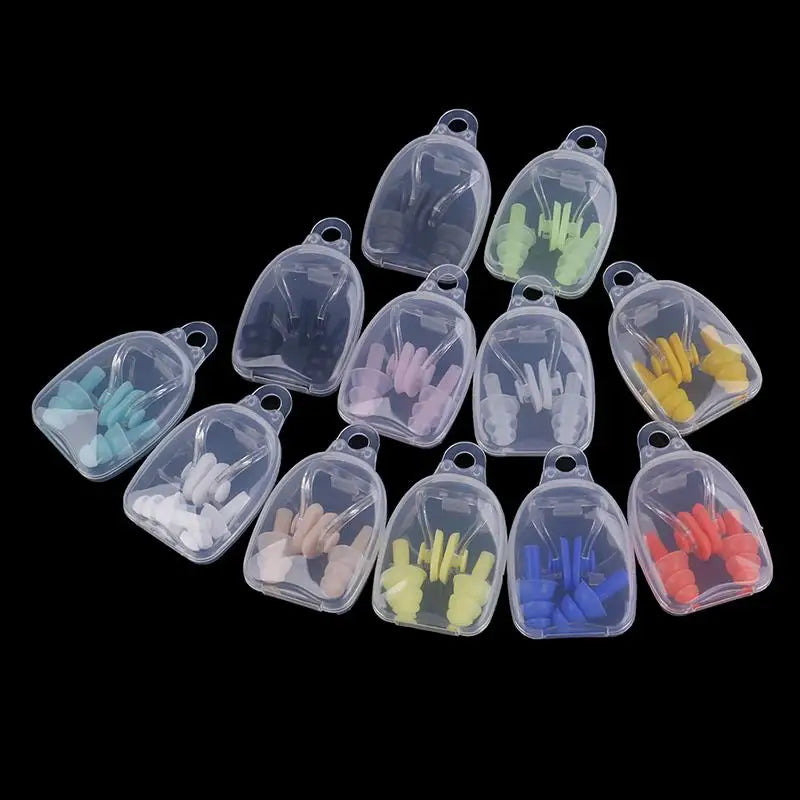 Soft Swimming Earplugs Nose Clip Case Protective Prevent Water Protection Ear Plug Waterproof Soft Silicone Swim Dive Supplies