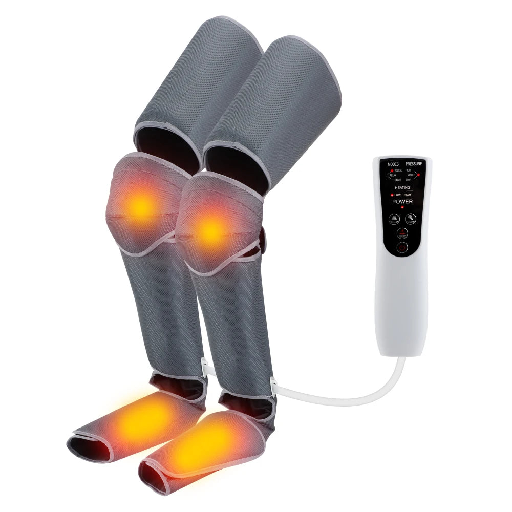 360° Foot Leg Massager With Heat Compression Blood Circulation Lymphatic Drainage Calf Foot Massager Warm Compress Pain Relief