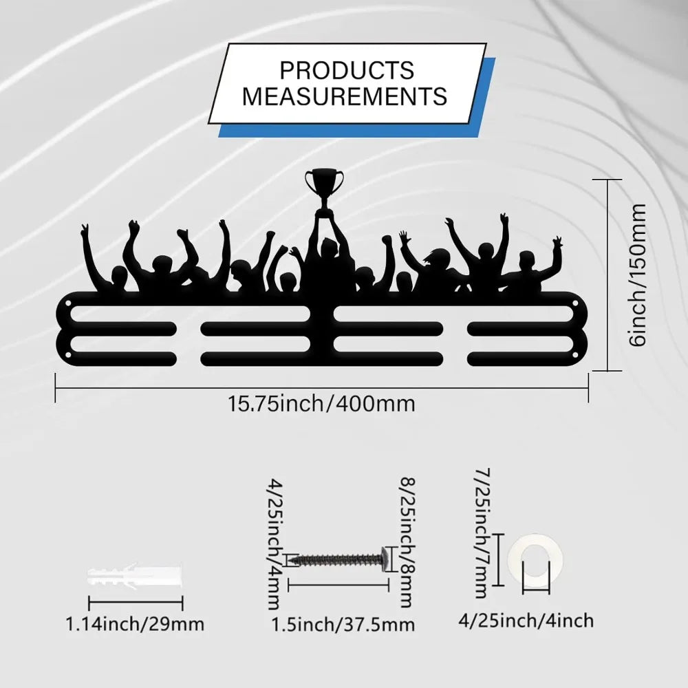 Medal Hanger Display Celebration Medal Holder Award Ribbon Hanger 3 Lines Medal Hanger Cheer Gymnastics Sport Award Rack Wall
