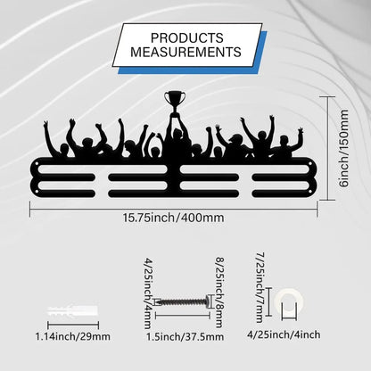 Medal Hanger Display Celebration Medal Holder Award Ribbon Hanger 3 Lines Medal Hanger Cheer Gymnastics Sport Award Rack Wall