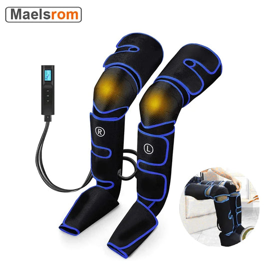 6 Modes Air Compression Foot Fatigue Heating Leg Massager Recovery Boot Lymph Release Relieve Rechargeable Leg Muscle Relaxer