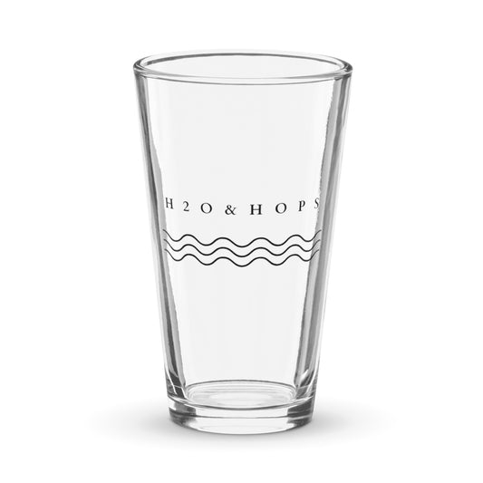 "H20 and Hops" Shaker pint glass